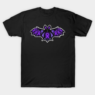 Purple Awareness Ribbon Bat Mandala T-Shirt